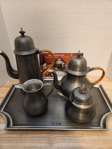 Vintage John Somers Brazil Pewter 5 Pc Set Queen Anne - Picture 1 of 20