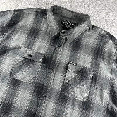 Camisa de franela a cuadros Sullen para hombre 3x XXXL negra gris pesada colección artesanal Foto 1 de 4