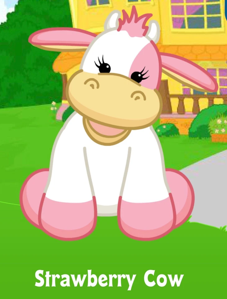 Webkinz Classic Strawberry Cow - hm500 - Virtual Adoption Code Only - Image 1 of 1