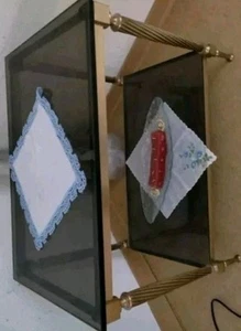 Nachlass Messing Glas Tisch Antik Verziert Schön - Bild 1 von 2