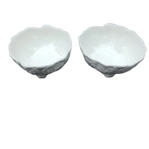 Wedgewood Countryware 2x kleine Weißkohlblatt Zucker-/Saucenschalen mit Fuß 12 cm - Bild 1 von 14