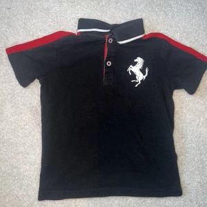 Scuderia Ferrari Kind schwarz rot weiß Kurzarm Poloshirt Größe 2T Kleinkind - Bild 1 von 5