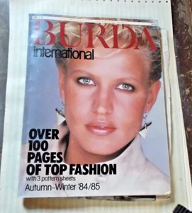 Retro Burda International Fashion Magazine with 3 Pattern Sheets 1984/1985 - Picture 1 of 4