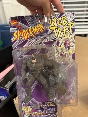 Figura de colección Marvel Spider-Man Web Trap RAMPAGING RHINO Toy Biz 1997 NUEVA Foto 1 de 4
