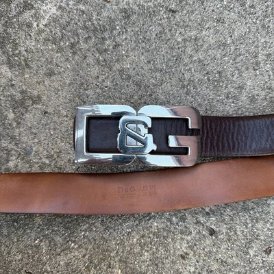 Cinturón de cuero genuino vintage Dolce & Gabbana para hombre 46 largo 38 talla años 90 Foto 1 de 3