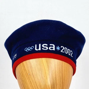 Vtg 2002 Team USA Olympic Roots Hat Beret Cap Salt Lake City One Size Adult - Picture 1 of 11