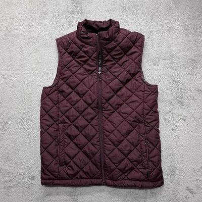 Hawke & Co Vest Mens Small Burgundy Quilted Puffer Full Zip Performance Warm - Image 1 of 4