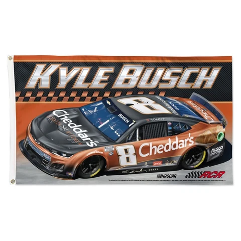 Kyle Busch 2023 Wincraft #8 Cheddar's/RCR 3' x 5' Deluxe Flag Cover