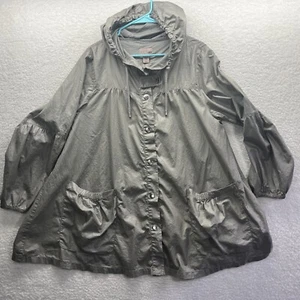 H&M Jacket Mens Onesize Gray over size packable drawstring Hoodie Rain casual - Picture 1 of 19