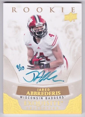 2013 Exquisite Jared Abbrederis 2014 Preview Gold Spectrum Auto RC #ER-JA 9/10 - Image 1 of 2