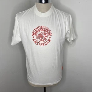 The Bulldog Amsterdam Short Sleeve Tee Shirt T-Shirt Sz L White Red Logo - Picture 1 of 6