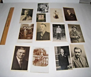 13 Photographs German Portraits of Men 1920-50s Postcard Back Berlin Frankfurt - Bild 1 von 9