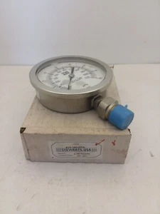 STEWART-USA 43S-160-KPA PRESSURE GAUGE 0-160 PSI 1/2" NPT BOTTOM MOUNT NIB - Picture 1 of 5
