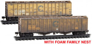 Micro-Trains MTL N-Scale CSX/ex-Chessie Airflow Hoppers Weathered 2-Pack