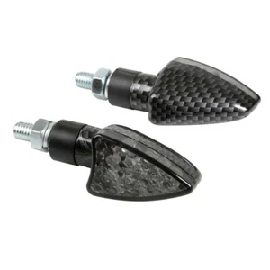 Coppia frecce indicatori direzione moto carbon 3 led - Foto 1 di 3