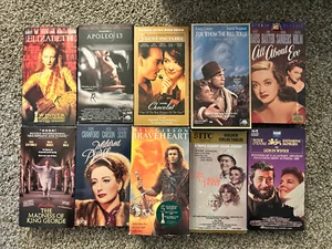 VHS Movie LOT 10 Classic Movies - Chocolat, All About Eve, Elizabeth, Braveheart - Picture 1 of 2