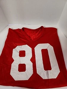 Vintage 1980s Red Champion Football Jersey #80 Jerry Rice Size 52 - Picture 1 of 6