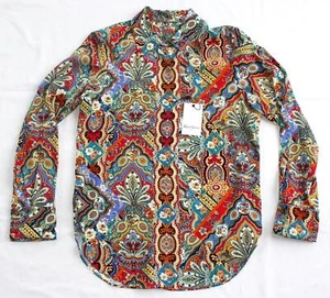 New $348 Robert Graham Women's MEDIUM M Gabriela BLOUSE Shirt PAISLEY Geometric - Picture 1 of 9