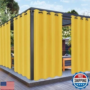PureFit Outdoor Curtains for Patio Waterproof Weatherproof, UV and Fade Resis - Foto 1 di 5