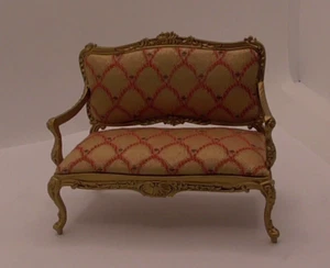 1/12 Dolls House Furniture LOUIS XV ROCOCO SETTEE/Gold JJ07014Gnew - Picture 1 of 1