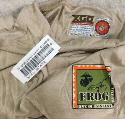 NEU FROG Cold Wetter Seidengewicht Unterhemd Seide Coyote Braunes Hemd XXLarge