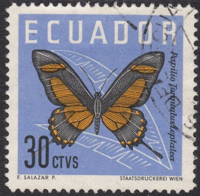 Ecuador 1961 - SC# 681 - F - Mariposas - Usado Foto 1 de 2