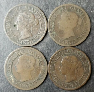 Lot von vier Kanada 1c große Cent - Bild 1 von 3