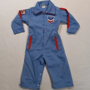Kleinkind 18 Monate Chevron Vintage Overall 70er Jahre Öl Tankstelle - Bild 1 von 12