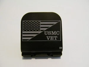 American Flag / USMC VET Laser Etched Aluminum Hat Clip Brim-it - Picture 1 of 9