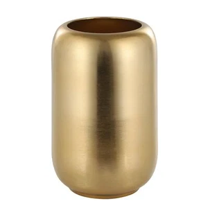 Deko Metallvase Vase für Trockenblumen Dekovase Wohnzimmer gold 24 cm - Bild 1 von 5