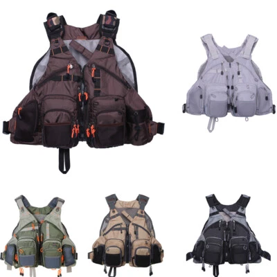 Fishing Vest backpack For Fly Fishing General Size Mesh Adjustable Mutil-Pocket - Image 1 of 4