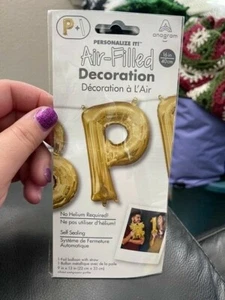 Anagram Letter "P" Gold Minishape 16" Foil Balloon New! - Picture 1 of 1