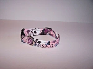 Wet Nose Designs Wicked Dog Collar Skull & Roses on Pink Goth - Picture 1 of 7