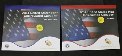 2014 US Mint UNC 28-coins includes 14 each P & D Mints Free Shipp #1324 - Image 1 of 4