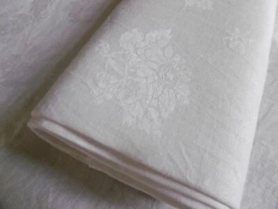 11 serviettes de table XIXéme - damas pur fil de lin - Photo 1/4