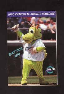 Charlotte Knights--1996 Pocket Spielplan--Coke--Marlins Affiliate - Bild 1 von 2