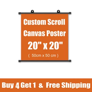 Custom Canvas Scroll Poster Art Print Home Decor Wall Your Photo 20" x20" Inch - Picture 1 of 8