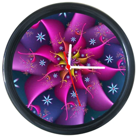 295373 Purple Spiral Fractal Abstrac Flower Wall Clock Cover