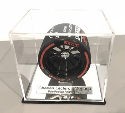 1/10th Charles Leclerc 2024 Monaco Pole Position Pirelli Award Tyre Display - Image 1 of 4