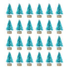 24 mini arbres de Noël artificiels avec base en bois pour décoration de Noël