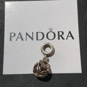 Charm Pandora in argento sterling con foglie di alloro con zirconi champagne - 791407ccz - Foto 1 di 4
