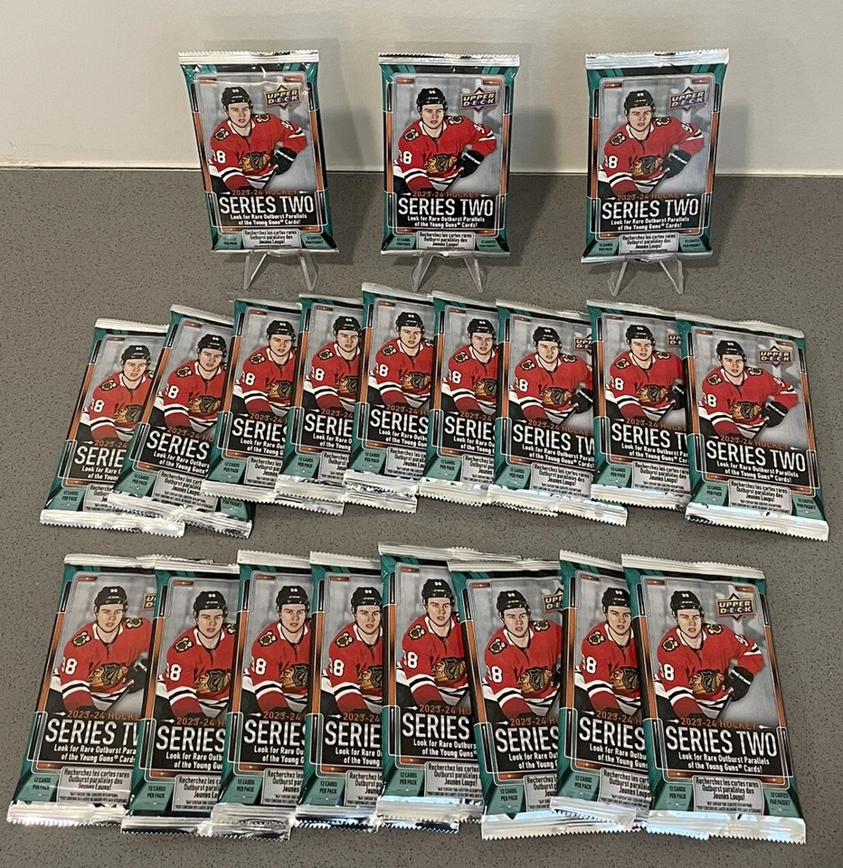 Upper Deck Series 2 2023-24 Hockey NHL 2 Sealed Packs  Bedard Young Guns RC - Image 1 of 1