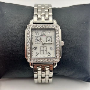 Style & Co. Silver Tone Mother Pearl Crystals 32mm Women’s Watch - Picture 1 of 8