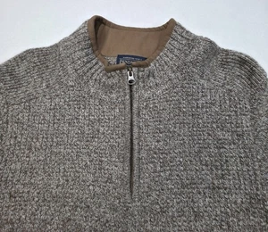 Pendleton Wollpullover Herren L beige 100% Shetland 1/4 Zip Pullover waschbar - Bild 1 von 10