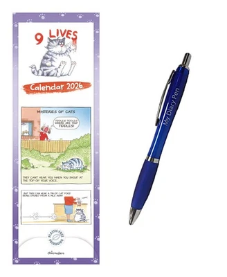 9 Lives Slim Calendar 2026 + EXCLUSIVE LIMITED EDITION PEN