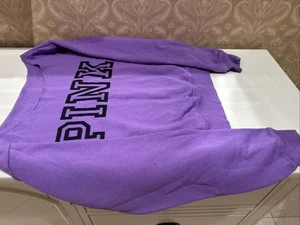 Victoria Secret Pink Women’s Size S Purple Off The Shoulder Sweatshirt - Picture 1 of 3