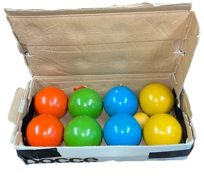 VTG SPORTCRAFT BOCCE BALL SET w/box MADE IN ITALY 4” Balls - Image 1 of 4
