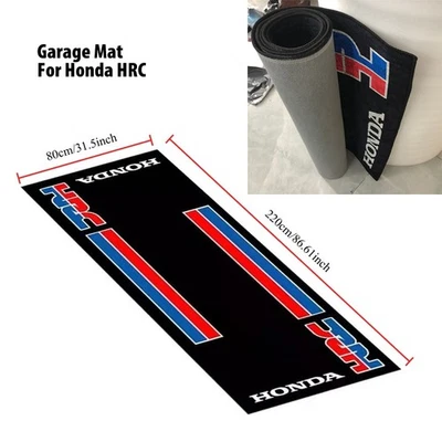 Alfombra negra antideslizante para garaje de motocicleta 31"" x 87"" para Honda HRC Foto 1 de 4