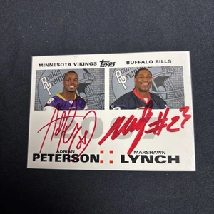 Adrian Peterson Marshawn Lynch 2007 Topps Rookie Premiere #PL RC Dual Red Auto - Picture 1 of 5
