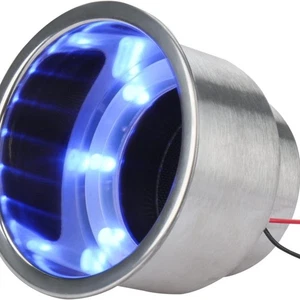 2X Stainless Steel Blue LED Cup Drink Holder Polished for Marine Boat Truck RV @ - Picture 1 of 6